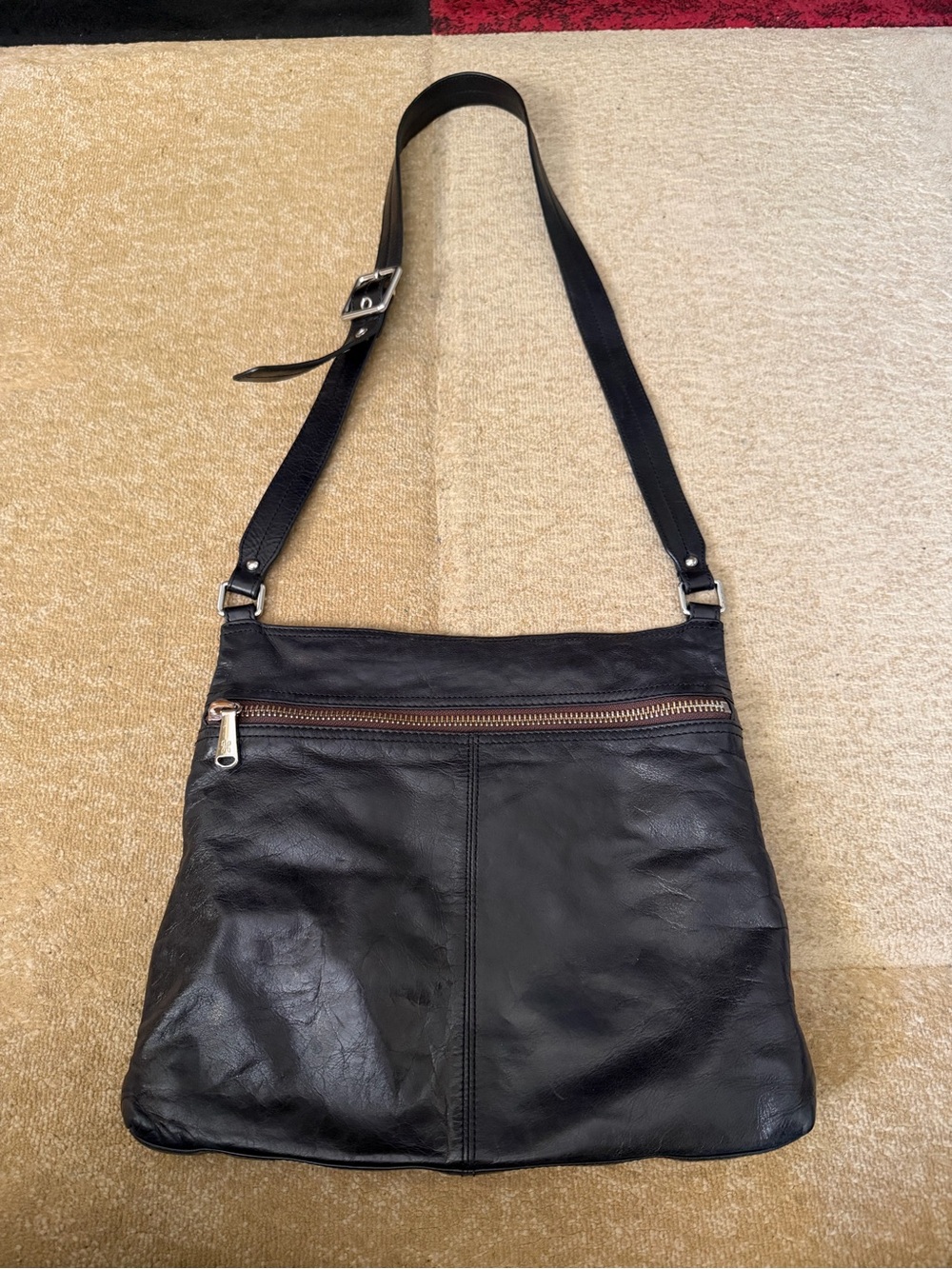 HOBO Black Leather Crossbody Shoulder Bag